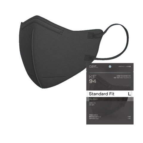 Aer KF94 Standard Fit Face Mask Large Black 아에르 KF94 스탠다드핏 대형 블랙