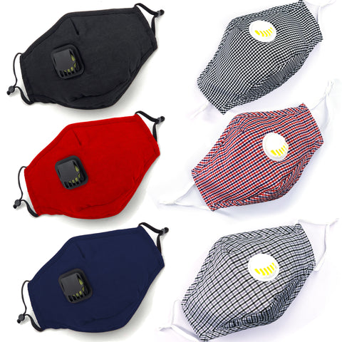Cotton Reusable Washable Mask with Breather Valve & Filter Pocket 면소재 마스크 필터포켓