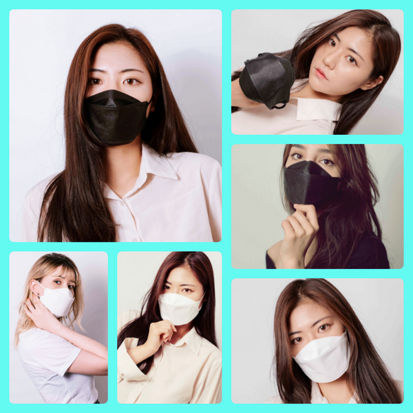 KF94 GOOD DAY FACE MASK Adult Black / White 굿데이 KF94 대형 블랙/화이트