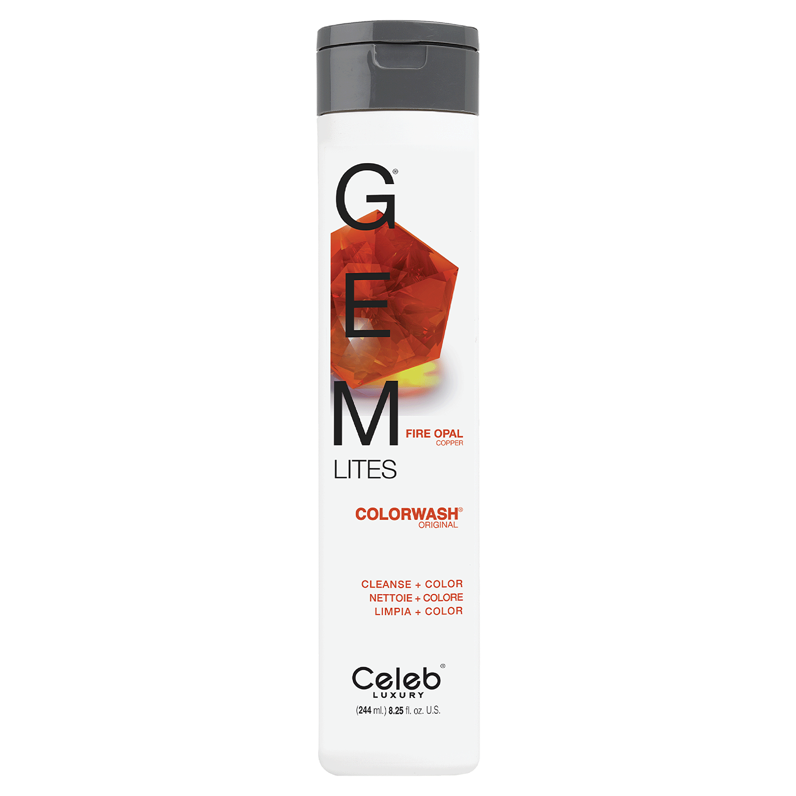 Celeb Luxury GEM LITES Colorwash Fire Opal Copper 8.25 Fl. oz / 244ml