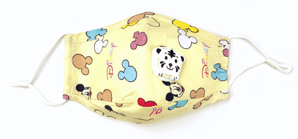 Kids Children Cotton Reusable Washable Mask with Breather Valve & Filter Pocket 어린이용 면소재 마스크 필터포켓