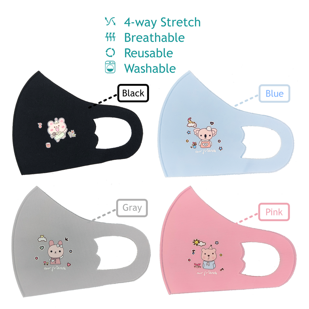 Kids Mask Children Cartoon Face Masks Washable Reusable Breathable In - Foto 12