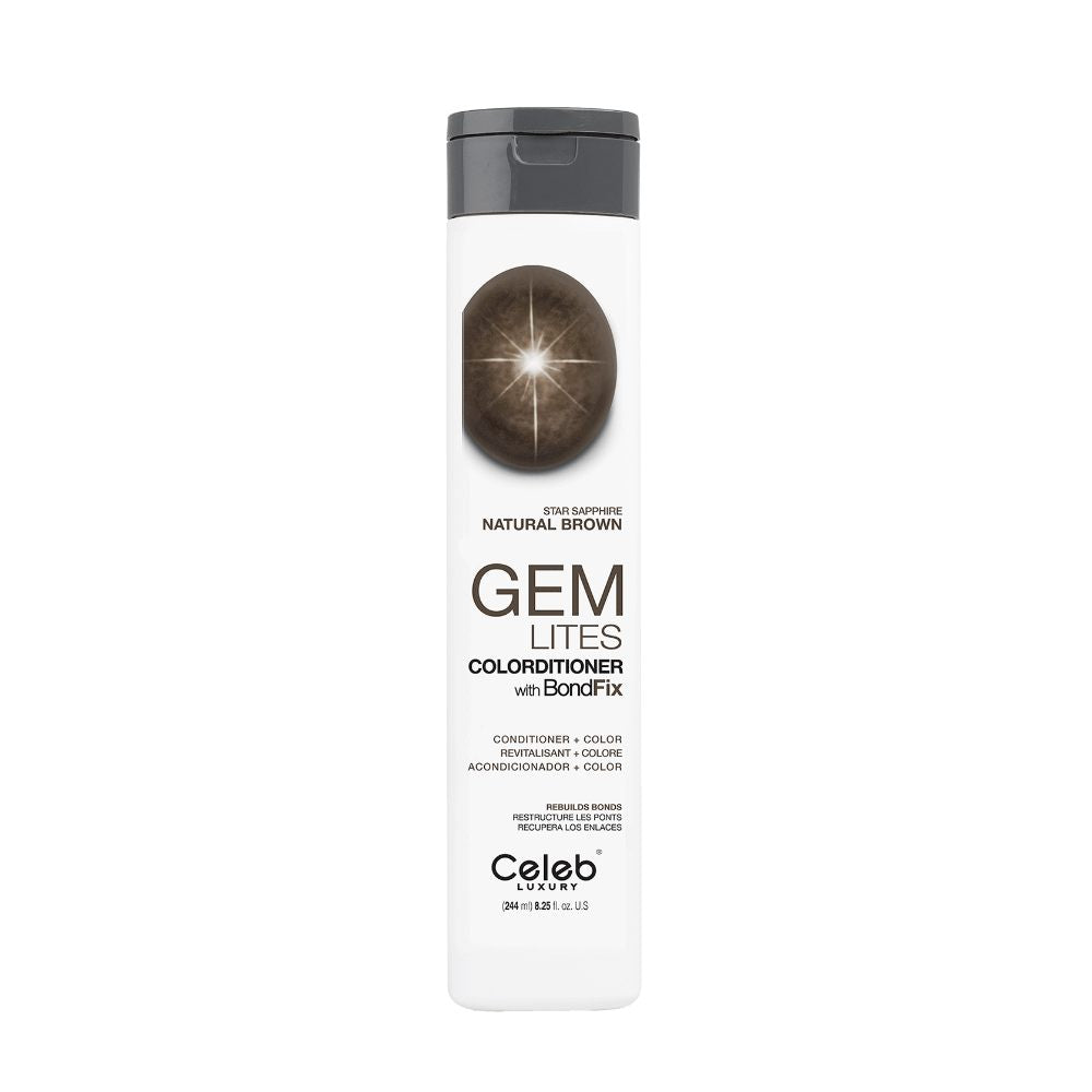 Celeb Luxury GEM LITES Colorditioner Star Sapphire Medium Brown 8.25 Fl. oz / 244ml